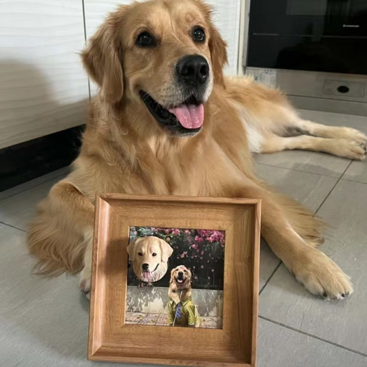 Custom Pet Portrait Figurine with Magnetic Frame